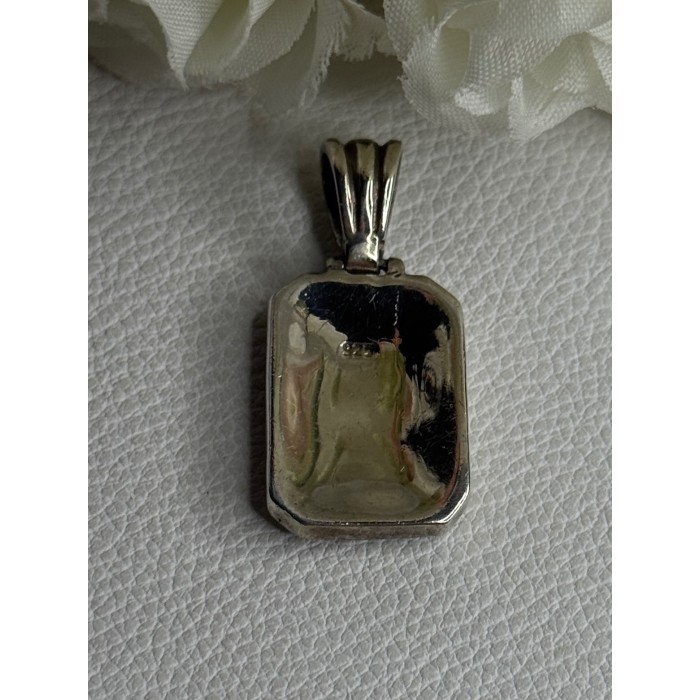 Vintage 925 Sterling Silver Abalone & Agate Pendant Length 1.40 Inch