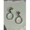 925 Sterling Silver Elegant CZ Earrings Length 1 Inch
