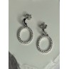 925 Sterling Silver Elegant CZ Earrings Length 1 Inch