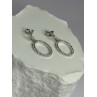 925 Sterling Silver Elegant CZ Earrings Length 1 Inch
