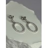 925 Sterling Silver Elegant CZ Earrings Length 1 Inch
