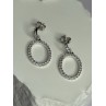 925 Sterling Silver Elegant CZ Earrings Length 1 Inch