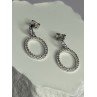 925 Sterling Silver Elegant CZ Earrings Length 1 Inch