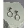 925 Sterling Silver Elegant CZ Earrings Length 1 Inch