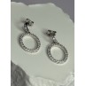 925 Sterling Silver Elegant CZ Earrings Length 1 Inch