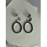 925 Sterling Silver Elegant CZ Earrings Length 1 Inch