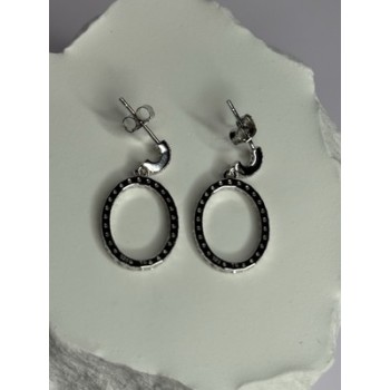 925 Sterling Silver Elegant CZ Earrings Length 1 Inch
