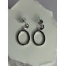 925 Sterling Silver Elegant CZ Earrings Length 1 Inch