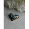 925 Sterling Silver White & Plue Shiny Opal Pendant Length 0.60 Inch