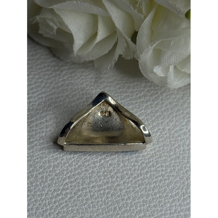 925 Sterling Silver White & Plue Shiny Opal Pendant Length 0.60 Inch