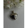 Retro 925 Sterling Silver Etched Heart Locket Pendant Length 1.20 Inch