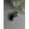 Retro 925 Sterling Silver Etched Heart Locket Pendant Length 1.20 Inch