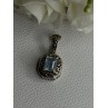 925 Sterling Silver Blue Topaz Pendant Length 1 Inch