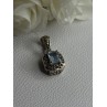 925 Sterling Silver Blue Topaz Pendant Length 1 Inch