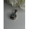925 Sterling Silver Blue Topaz Pendant Length 1 Inch
