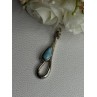 925 Sterling Silver Larimar Pendant Length 1.90 Inch