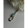 925 Sterling Silver Larimar Pendant Length 1.90 Inch