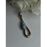 925 Sterling Silver Larimar Pendant Length 1.90 Inch