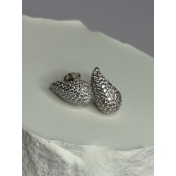 925 Sterling Silver Beautiful CZ Earrings Length 0.55