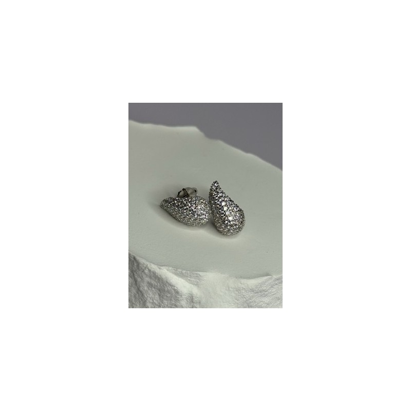 925 Sterling Silver Beautiful CZ Earrings Length 0.55