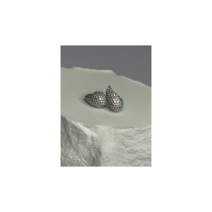 925 Sterling Silver Beautiful CZ Earrings Length 0.55