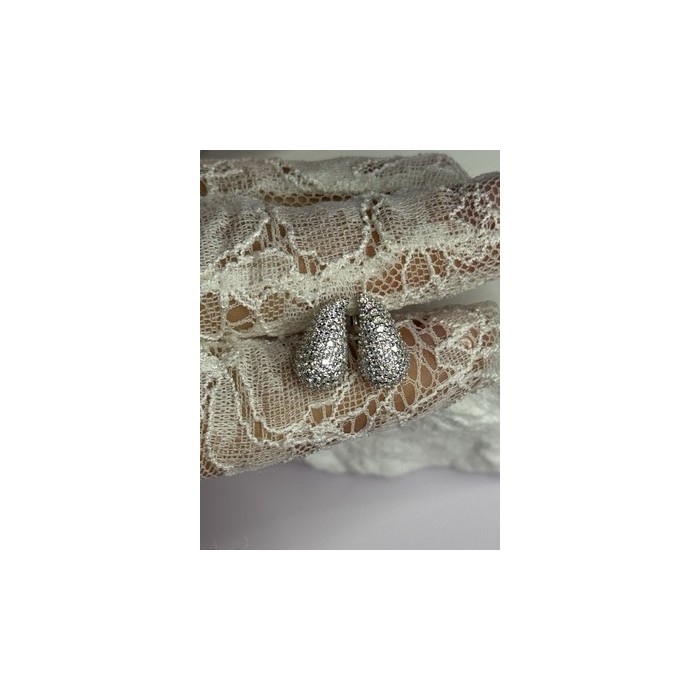 925 Sterling Silver Beautiful CZ Earrings Length 0.55