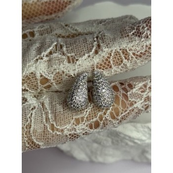 925 Sterling Silver Beautiful CZ Earrings Length 0.55