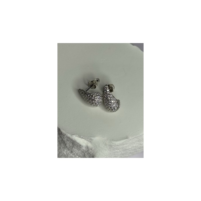 925 Sterling Silver Beautiful CZ Earrings Length 0.55