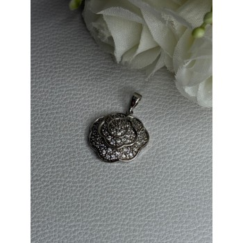 Lovely Flower 925 Sterling Silver Beryl Pendant Length 1 Inch