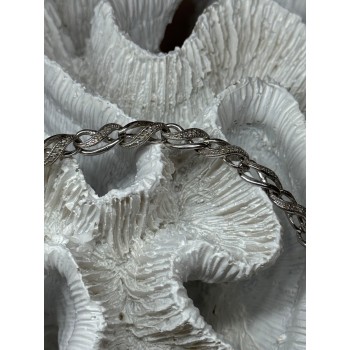 925 Sterling Silver Bracelet Diamonds Length 7.5