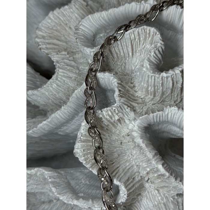 925 Sterling Silver Bracelet Diamonds Length 7.5