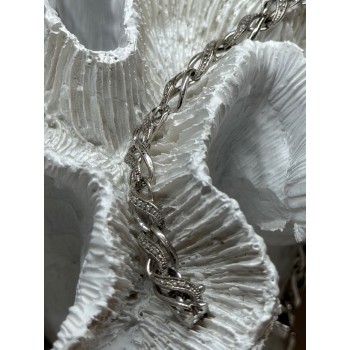 925 Sterling Silver Bracelet Diamonds Length 7.5