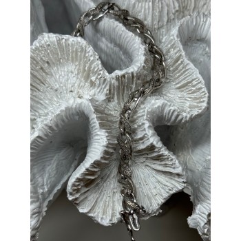 925 Sterling Silver Bracelet Diamonds Length 7.5