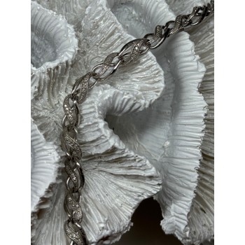 925 Sterling Silver Bracelet Diamonds Length 7.5