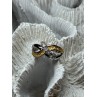 925 STERLING SILVER GOLD PLATED PART WHITE BERYL RING SIZE 6.5