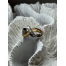 925 STERLING SILVER GOLD PLATED PART WHITE BERYL RING SIZE 6.5