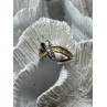 925 STERLING SILVER GOLD PLATED PART WHITE BERYL RING SIZE 6.5