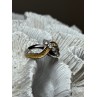 925 STERLING SILVER GOLD PLATED PART WHITE BERYL RING SIZE 6.5