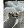 925 STERLING SILVER GOLD PLATED PART WHITE BERYL RING SIZE 6.5