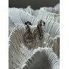 INTERWOVEN 925 STERLING SILVER WHITE TOPAZ EARRINGS LENGTH 0.6 in