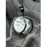 925 Sterling Silver Abalone Pendant Length 1.4 In