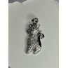 925 Sterling Silver Cat CZ Pendant Length 1.3 Inch