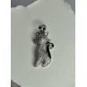 925 Sterling Silver Cat CZ Pendant Length 1.3 Inch