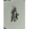 925 Sterling Silver Cat CZ Pendant Length 1.3 Inch