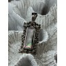 925 Sterling Silver Abalone Pendant Length 1.6 In