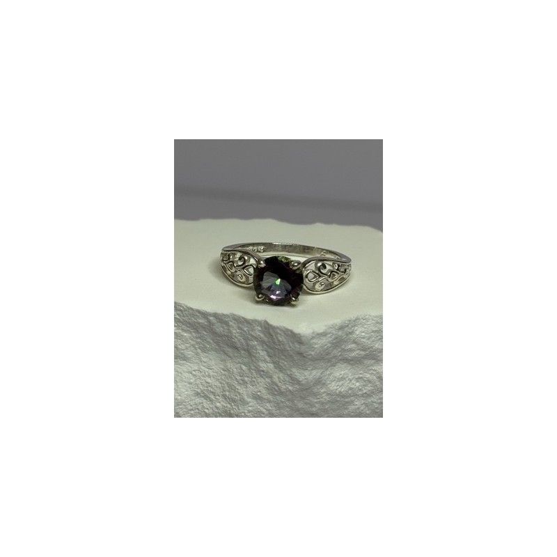 925 Sterling Silver Alexandrite Ring Size 7.5