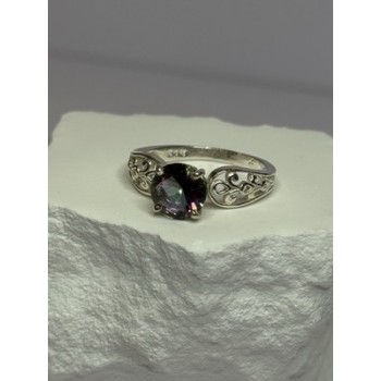 925 Sterling Silver Alexandrite Ring Size 7.5