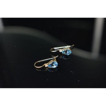 10K YELLOW GOLD TOPAZ & DIAMONDS EARRINGS