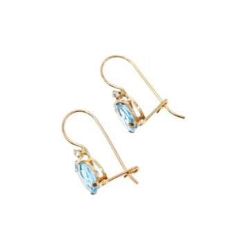 10K YELLOW GOLD TOPAZ & DIAMONDS EARRINGS