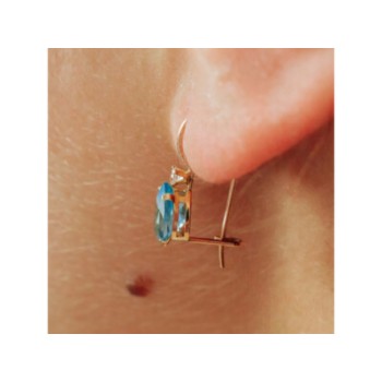 10K YELLOW GOLD TOPAZ & DIAMONDS EARRINGS